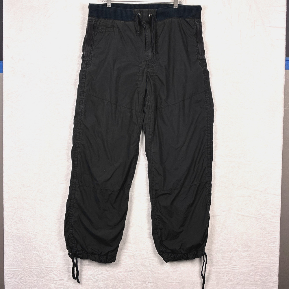 VTG Polo Ralph Lauren Parachute Pants Mens L 38x32 Black Lined Paratrooper Y2K